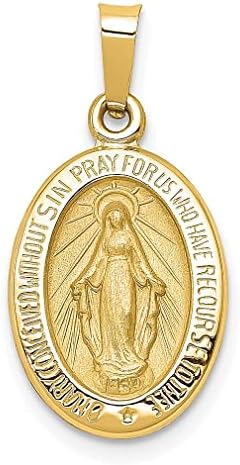ICE CARATS 14k Yellow Gold Miraculous Medal Necklace Pendant Charm Religious Fine Jewelry For Women Gifts For Her