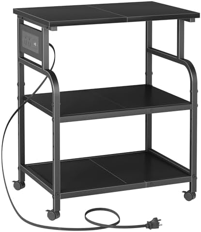 YAOHUOO 3 Tier Large Printer Stand with Power Outlet/Adjustable S...