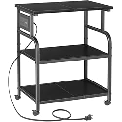 YAOHUOO 3 Tier Large Printer Stand with Power Outlet/Adjustable Shelf | 22