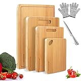 UMWELTFREUNDLICH UND BPA-FREI - Bambus Schneidebretter sind UMWELTFREUNDLICH. Im Gegensatz zu Bäumen brauchen Bambuswälder nur wenige Jahre, um sich zu verjüngen. Im Gegensatz zu Kunststoff ist es eine biologisch abbaubare und erneuerbare Ressource, um zu gedeihen oder geerntet zu werden.