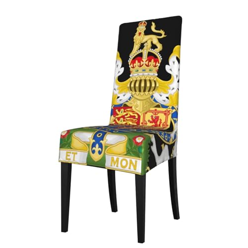 MUSM British Royal Coat of Arms England Queen Chair Slipcovers for Dining Room Chair Seat Covers Chair Protectors for Party Pet Protection Universal Fit Soft Polyester MUSM British Royal Coat of Arms England Queen Chair Slipcovers for Dining Room Chair Seat Covers Chair Protectors for Party Pet Protection Universal Fit Soft Polyester