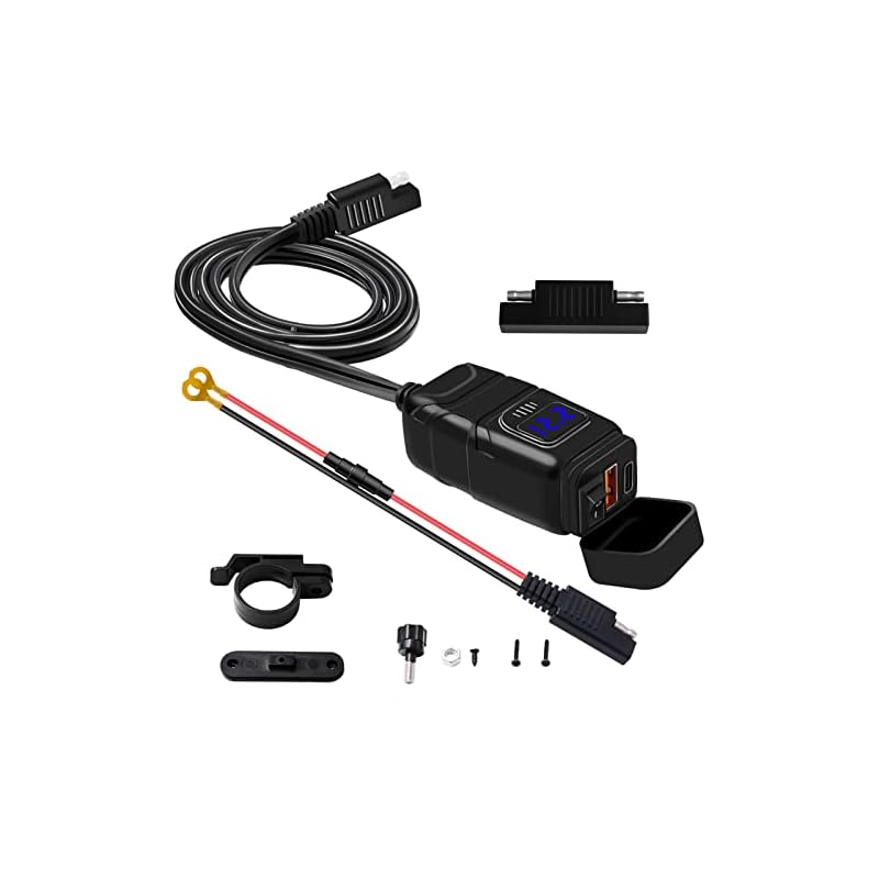 Generic-Fast-Charger-Qc30-Motorcycle-Usb-Charger-Type-C-Charger-Super-Fast-Charger-Qc30-With-Voltmeter-Onoff-Switch-For-Phone-Tablet-78Inch-Handlebar 41slkogdail. sl500 . ss800