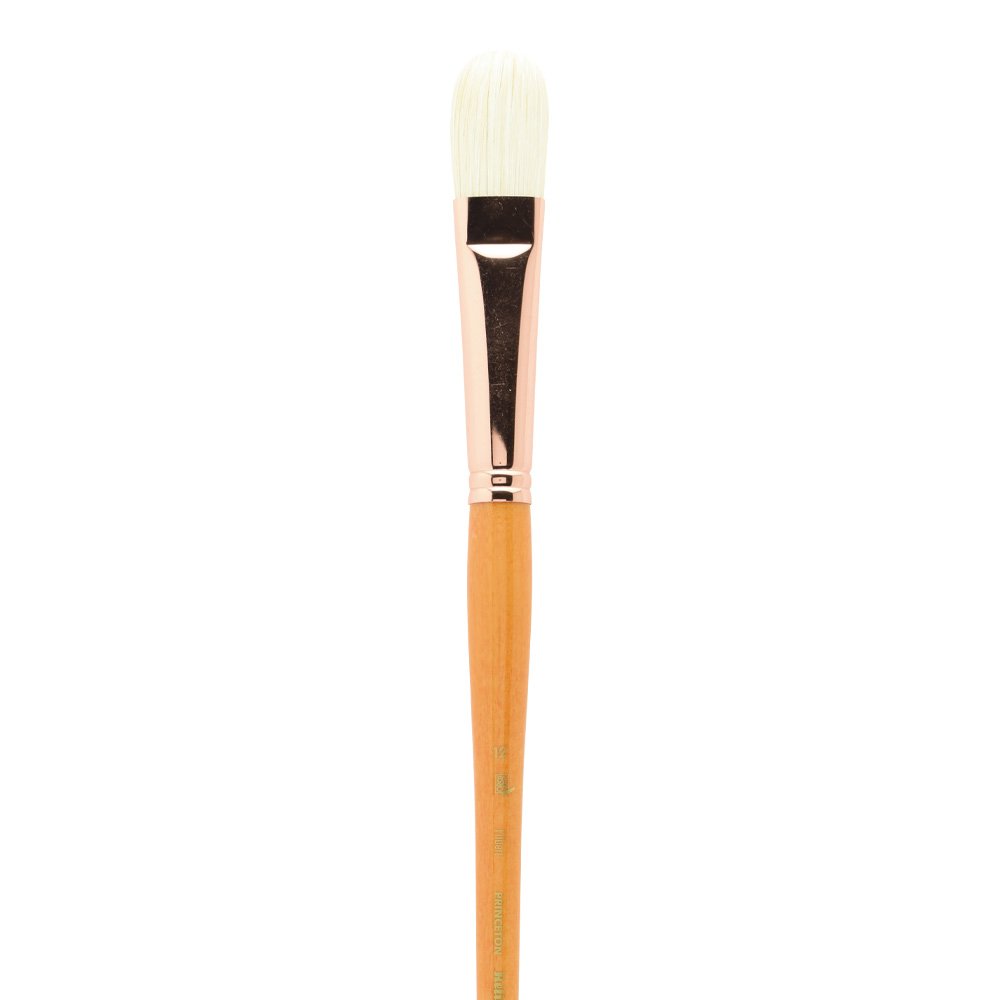 Princeton Refine Artist Brush, Brushes for Oil and Acrylic Paint, Series 5400 Natural Chunking Bristle, Filbert, Size 12