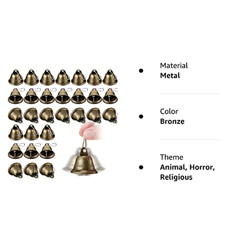 30 Pieces Craft Bells Small Brass Bells For Crafts Vintage Bells With Spring Hooks For Hanging Wind Chimes Making Dog Training Doorbell Christmas Tree Wedding Decor, 1.65 X 1.5 Inch (Bronze) #TOP7