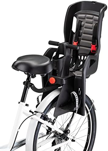 Schwinn Ovation Bicycle Mounted Child Carrier/Bike Seat for Children, Toddlers, and Kids, Quick Release Design, Adjustable Harness, Padded Handlebar, One Size, Black