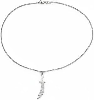 Men’s Arabic Sword Necklace Stainless Steel Pendant – Islamic Calligraphy Sword Charm Chain, Gold & Silver Jewelry Gift for Men