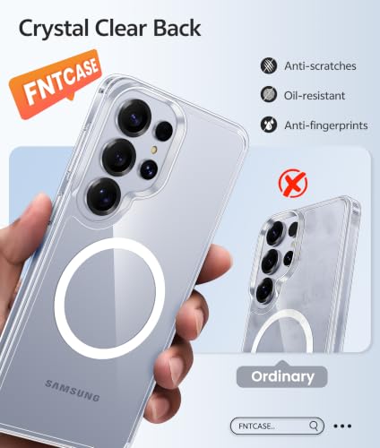 Image of FNTCASE for Samsung Galaxy S25 Ultra Case: [Fit for Magsafe] Anti Yellowing Transparent Clear with [Screen Protector] Military Grade Shockproof Protective Phone Cover