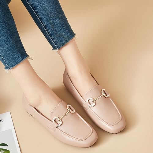 Image of DeYashopin Womens Loafers Shoes Fashion Low Heel Slip on Shoes Comfortable Driving Flats
