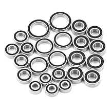Steel Rubber Front and Rear Axle Bearing Kit for Tra-xxas TRX-4 Sport Upgrade Parts24 Pcs TRX4 Bearings Black