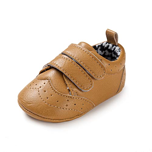 Enteer Infant Boys High-top Sneaker Brown Baby Shoes