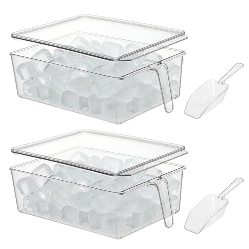 Set de 2 hieleras con tapa y palas plástico transparente miniatura 1