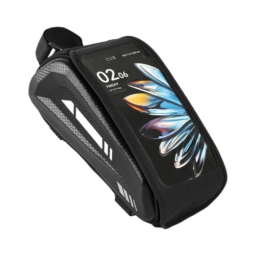 para bicicleta – Bolsa de almacenamiento impermeable para pantalla táctil, soporte de marco a prueba de golpes, paquete de accesorios para bicicleta con doble cremallera | Ciclismo Mountain Road