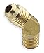 Parker Hannifin 159F-4-4 Brass 45 Degree Forged Elbow, 45 Degree Flare Fitting, 1/4" Flare Tube x 1/4" Male Thread