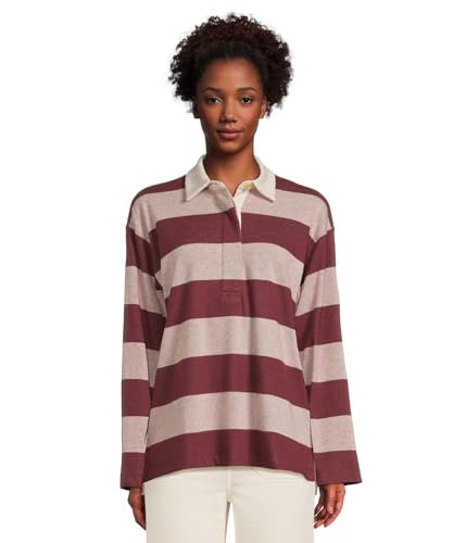 Faherty, Womens, Legend Sweater Rugby Popover, Deep Red Rugby, Small