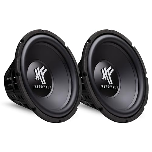 Hifonics Pair of 12 Inch Subwoofers, 800 Watt Max 400 Watt RMS Car & Powersports Speaker, HFX12D4