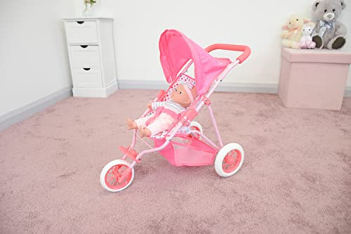 Kookamunga Kids Baby Doll Stroller - Foldable Baby Stroller For Dolls - Play Stroller & Jogger W/Retractable Canopy Doll Footrest And Soft Grip Handle - Ideal For Baby Dolls Up To 18" - Pink Unicorn #TOP7