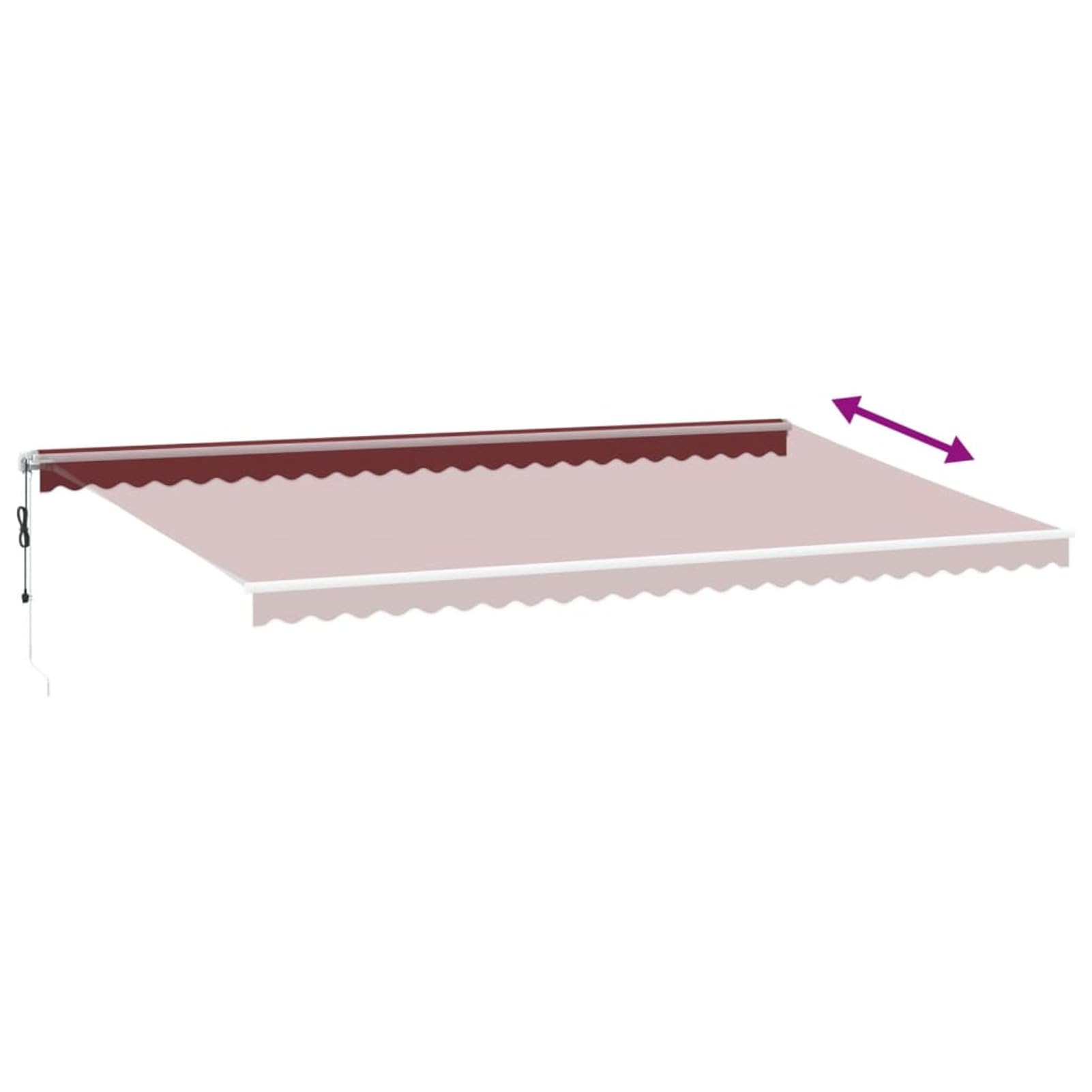 Festnight Store Banne Motorisé 6x3 Store banne Electrique avec Télécommande Auvent Rétractable à Bras Repliable pour Balcons Terrasse et Jardin-Bordeaux et blanc-600 x 300 cm