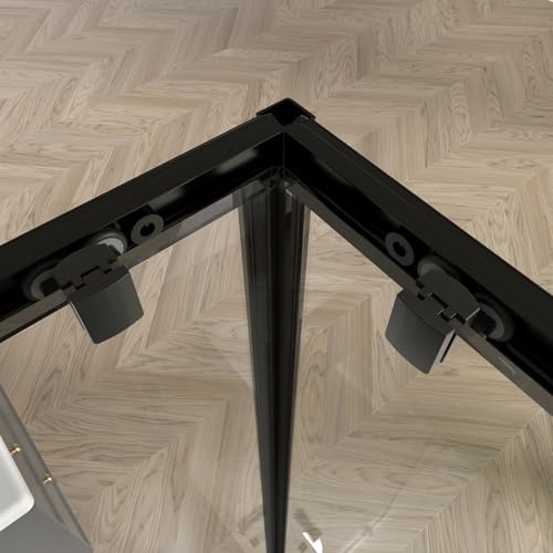 Corner Shower Enclosure 36 in.D x 36 in. W x 72 in. H, Double Sliding Corner Shower Door with 1/4 in. Tempered Glass, Sliding Shower Enclosure in Black