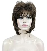 Aimole Short Layers Shaggy Full Wig Natural Wavy Wigs Synthetic Hair Women Capless Wig (10 Med. G...
