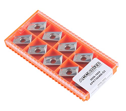Accusize Industrial Tools Apkt160408-Lh Carbide Inserts for Machining Aluminum, 10 Pcs, 0058-1604x10