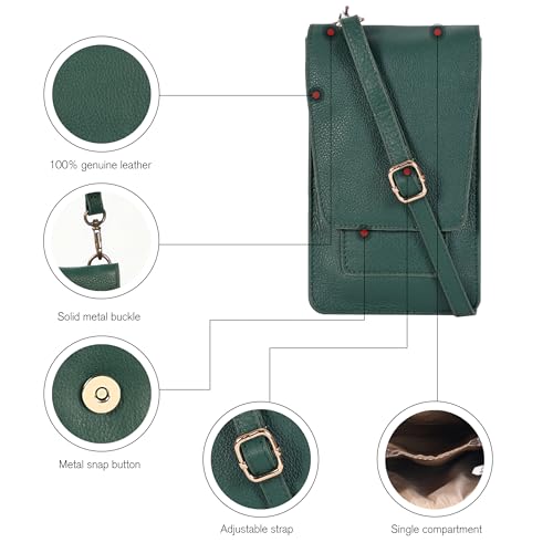 Image of Oak Leathers Small Crossbody Bag For Women - Mini Cell Phone Purse - Crossover Wallet Bag With Adjustable Shoulder Strap
