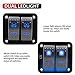 FXC Rocker Switch Aluminum Panel 2 Gang Toggle Switches Dash 5 Pin ON/Off 2 LED Backlit for Boat Car Marine Blue