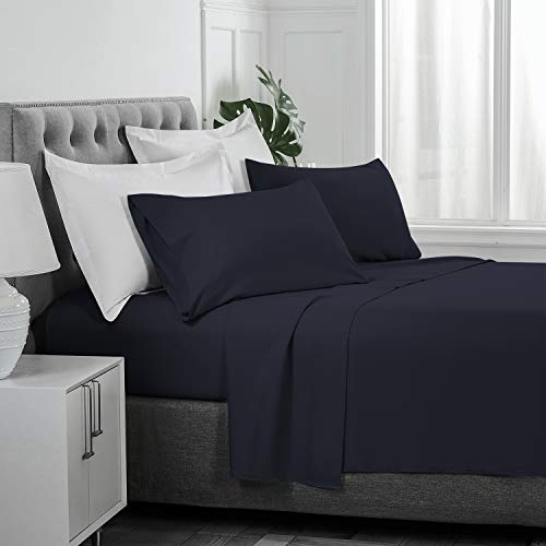 Basic Choice Brushed Microfiber Bed Sheet Set, Standard 100 By Oeko-Tex, Navy, Twin, 3 Pieces #TOP5