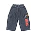 Boys Jean Shorts Distressed Denim Cargo Shorts Elastic Waist Graphic Letter Print Vintage Fashion Streetwear Summer