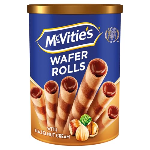 McVities Wafer Rolls with Hazelnut Cream Filling 170 g (Pack of 1)