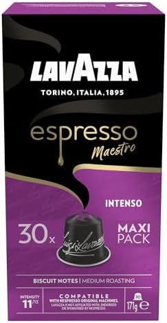 Lavazza, Espresso Maestro Intenso, 30 Coffee Pods Nespresso Compatible