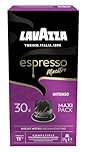 Lavazza, Espresso Maestro Intenso, 30 Aluminium Capsules Compatible with Nespresso Original Machines, Wood, Spice, & Cocoa Notes, Arabica & Robusta, Intensity 11/13, Medium Roasting, Zero CO2 Impact