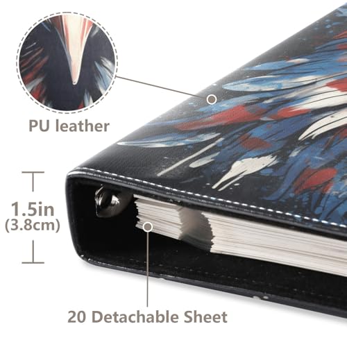 Álbum de fotos grande JIPONI Eagle con estrella patriótica, álbumes DIY de cuero para fotos de 4x6, 5x7 y 6x8 pulgadas, libro de recuerdos autoadhesivo para bodas, bebés y familia miniatura 4