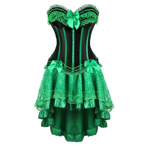 Costume festif gothique avec corset et jupe longue en dentelle