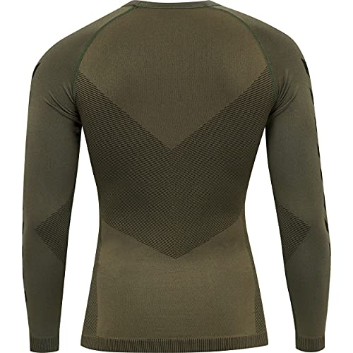 hummel First Seamless Longsleeve Khaki, M/L Herren