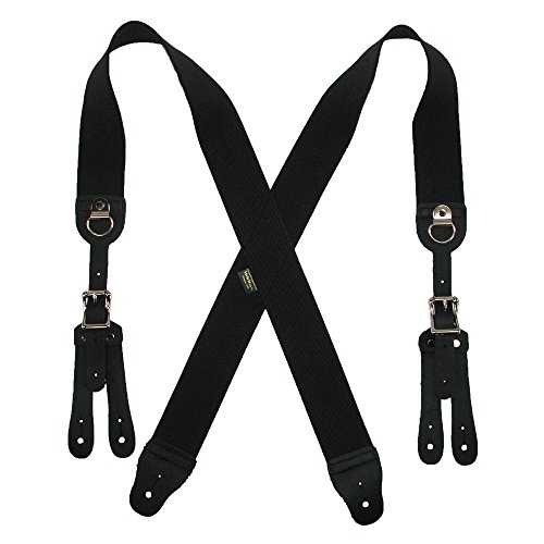 Welch Mens Elastic Cinch Up X-Back Suspenders (Tall Available) Tall Black