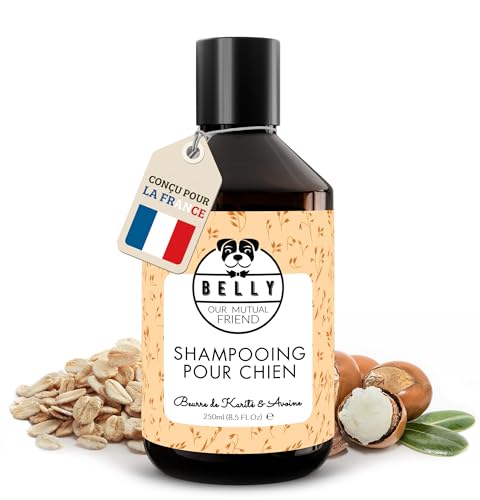 Belly® Shampoing Chien Anti Démangeaison -250ml- pH Équilibré, sans Parabène ni Silicone, Convient au Chiot - Shampoing Chien Peau Sensible & Anti Odeur -...