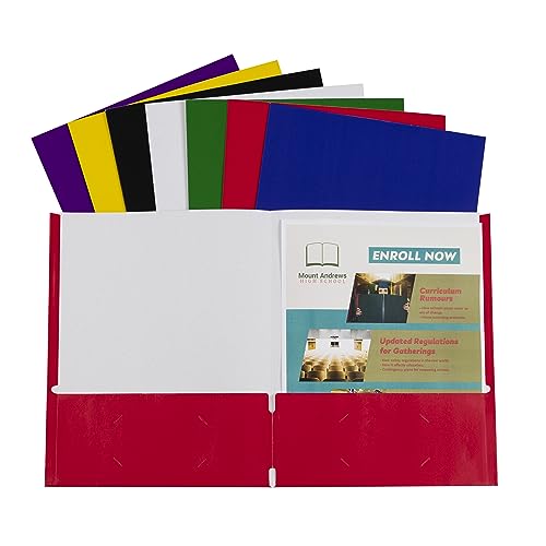 C-Line Recycled Two-Pocket papel carteras, color Assorted 100-Count