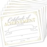 Certificate of Achievement Awards -25 Bulk Award Certificates for Students & Employee of the Month, Premium Real Gold Foil Certificate Paper, Superlative Academic Excellence Certificates of Completion