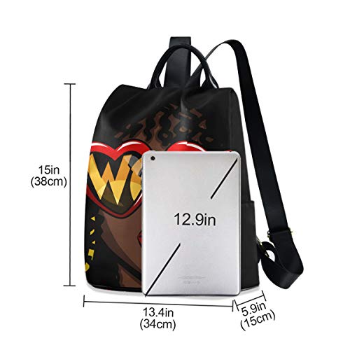 Image of ALAZA Afro African American Woman Backpack Purse for Women Anti Theft Fashion Back Pack Shoulder Bag