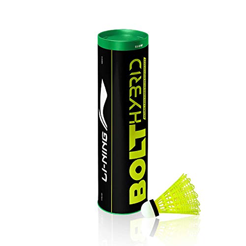 Image of Li-Ning Bolt Hybrid (6 in 1) Nylon Badminton Shuttlecocks (Yellow)