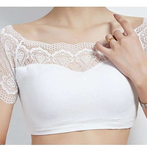 Image of DRESHOW Lace Bralette Tank Tops Wireless Bra Lace Crop Top Removeable Pads Yoga Sports Bra Undershirt for Women & Teens