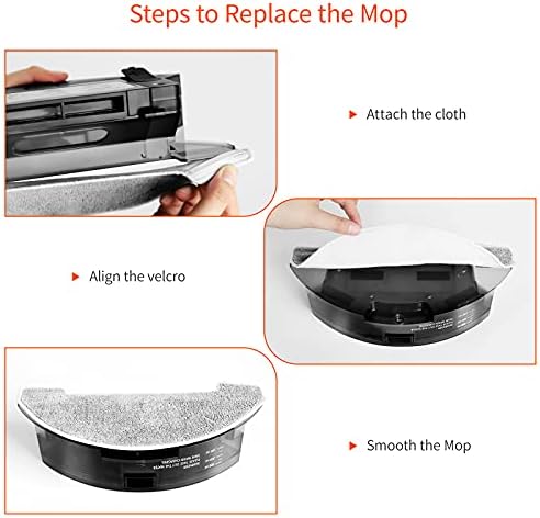Ultenic Mopping Cloth*3 Replacement for D5s/D5s Pro Robot Vacuum Cleaner,Waschable and Replaceable