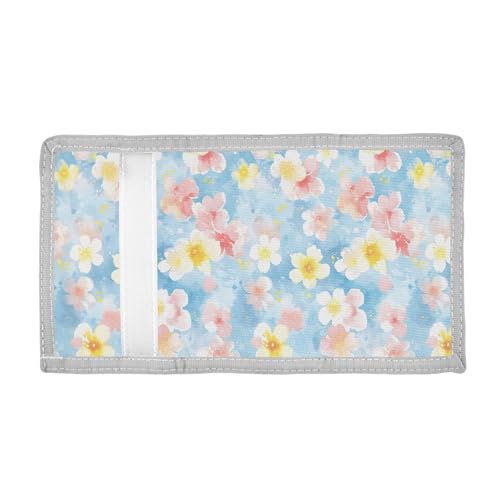 ALAZA Kids Wallets for Boys Girls Toddler Trifold Wallet Children Small Flowers Pastel Watercolor with Zipper Coin Pocket2