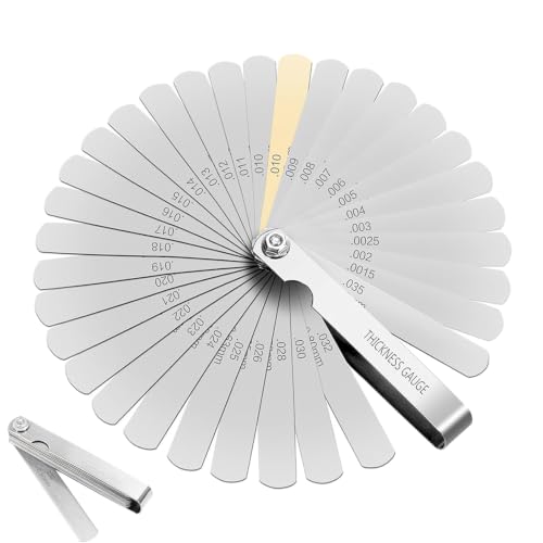 Image of 32 Blades Feeler Gauges Stainless Steel, Feeler Gauge Set, Feeler Gauges Metric, Feeler Gauge Imperial and Metric, for Guitar, Spark Plug, Valve, Piston Measure(0.04-0.88mm)