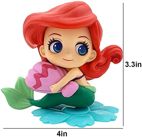 Mermaid Cake Topper Little Cute Mermaid Doll with Seashell for Under the Sea Cake Decorations, Mermaid Figurines for Girls Mermaid Theme Princess Birthday Party, Baby Shower, Ocean Underwater Party