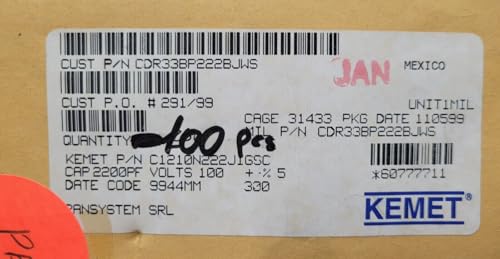 Generic (1 PC) CDR33BP222BJWS KEMET Compatible with CAP CER SMP MLC HI-REL