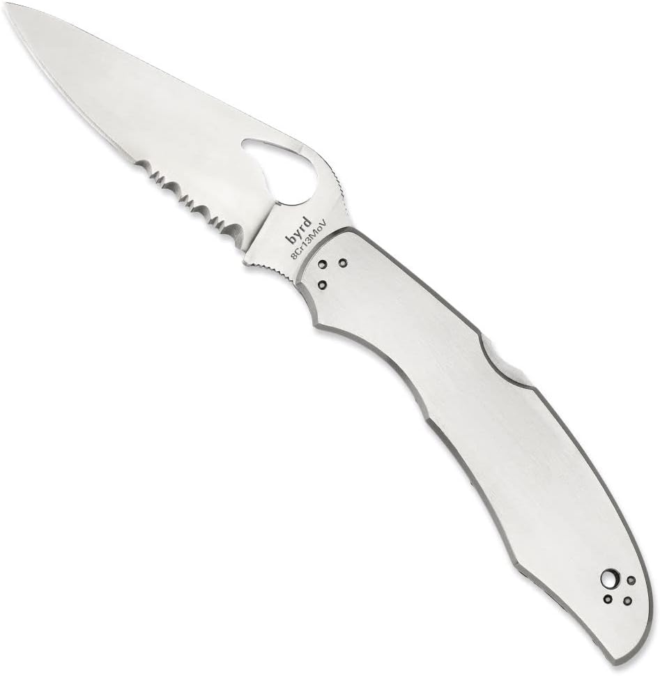 Byrd Cara Cara 2 Knife with 3.75" Steel Blade and Durable Stainless Steel Handle - CombinationEdge - BY03PS2