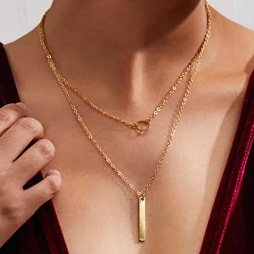 Preisvergleich Produktbild Jovono Mehrschichtige Halskette mit Metalllegierung für Damen und Mädchen