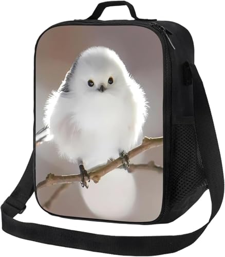 ユニセックスで断熱ランチバッグ かわいいエナガ ランチバッグ 軽量 お弁当箱 断熱バッグ クーラーバッグ アイスクーラー 折りたたみ アウトドア ピクニック キャンピング 釣り クーラー 大人用トート フード ランチ KHIY063