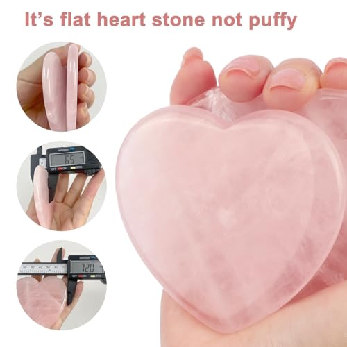 ideayard-Big-Rose-Quartz-Heart-72-75mm-Love-Healing-Crystal-Meditation-Palm-Stone-Quartz-Worry-Stone-for-Relieve-Anxiety-Stress-Tool